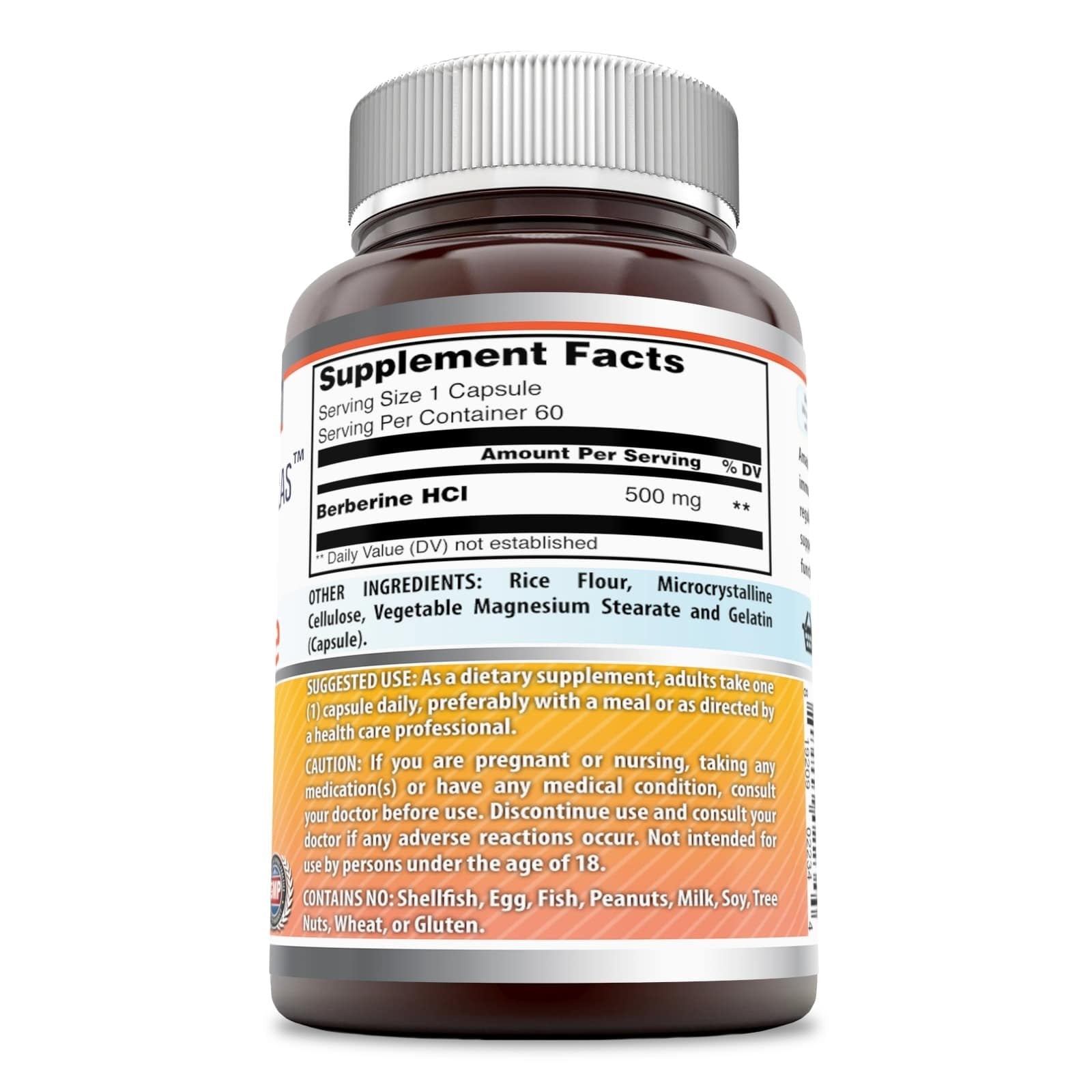 Amazing Nutrition Berberine Made in USA seal, GMP-compliant production for quality.