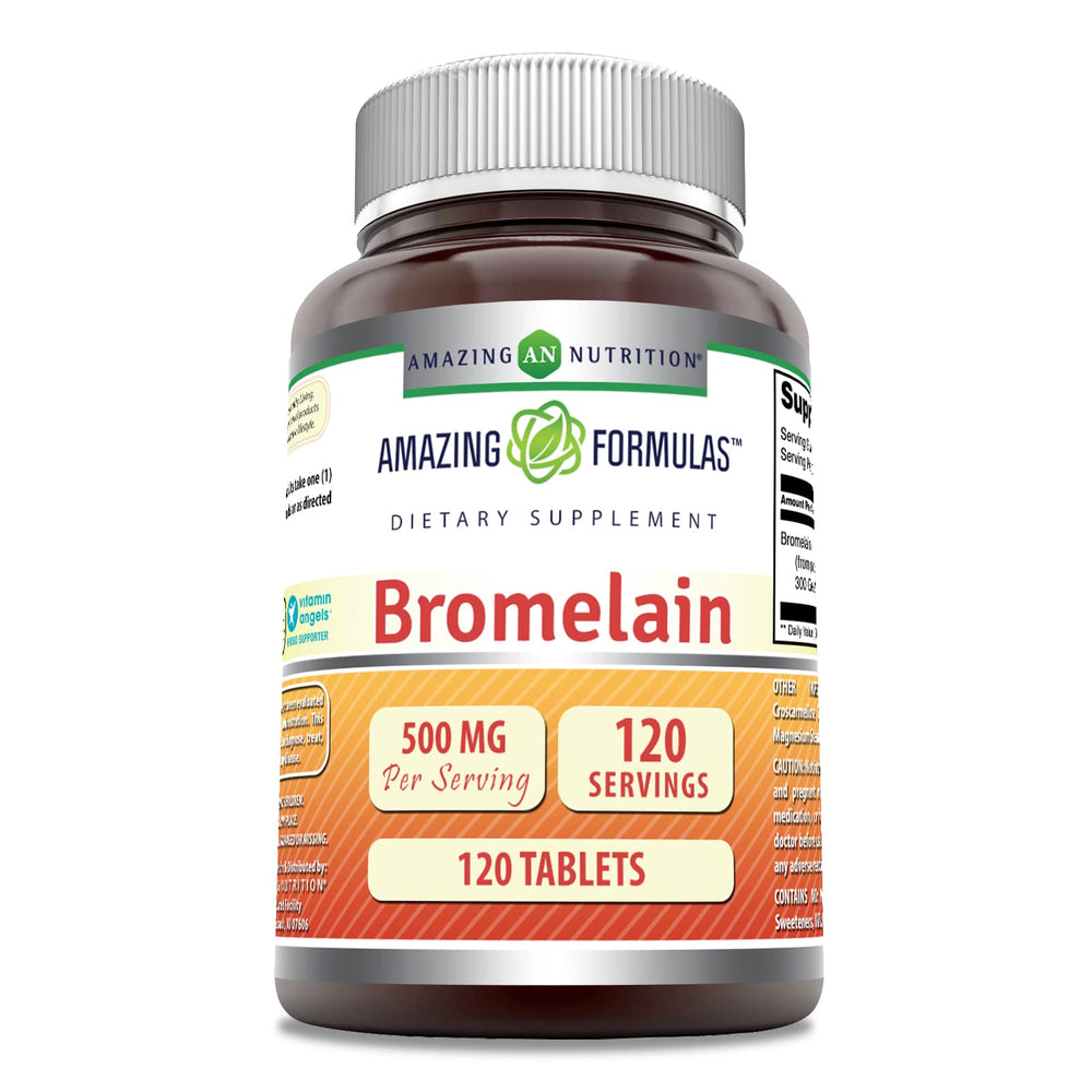Amazing Nutrition bromelina 500 mg en botella, complemento diario.