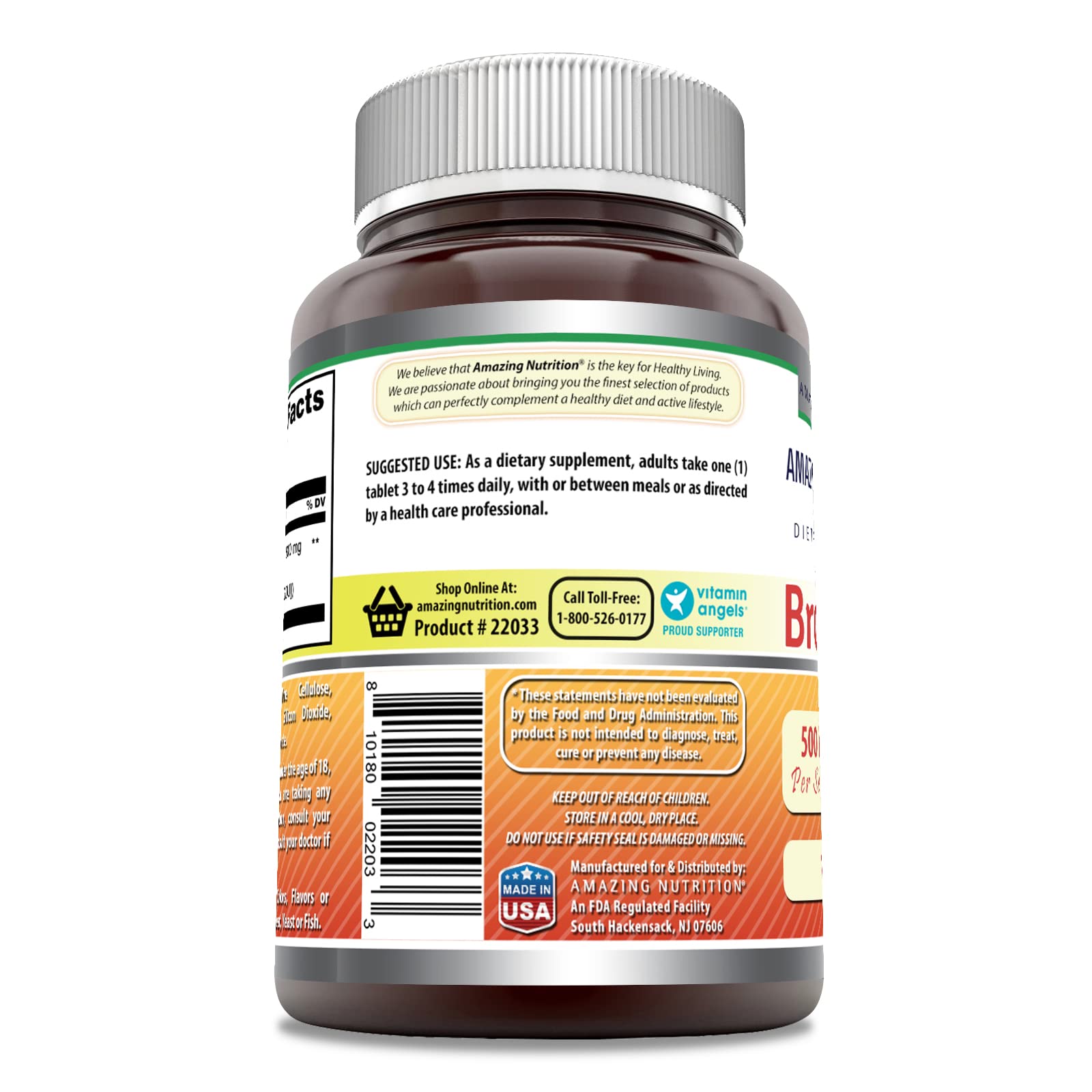Amazing Nutrition bromelina 500 mg cápsulas, toma simple.