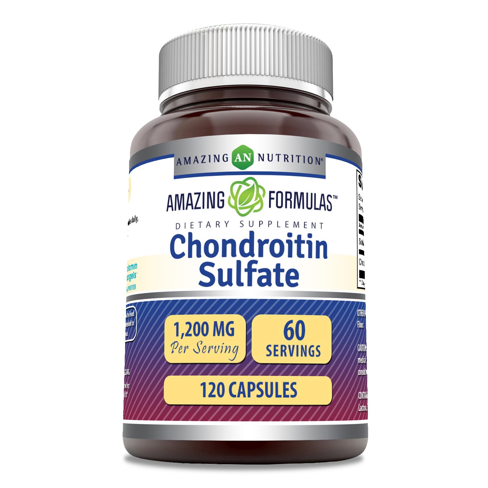 Amazing Nutrition chondroitin 1200mg bottle shown for daily joint support potential benefits