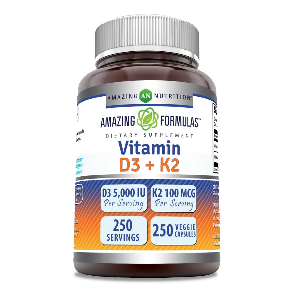 Amazing Nutrition Vitamin D3 K2 bottle for daily wellness