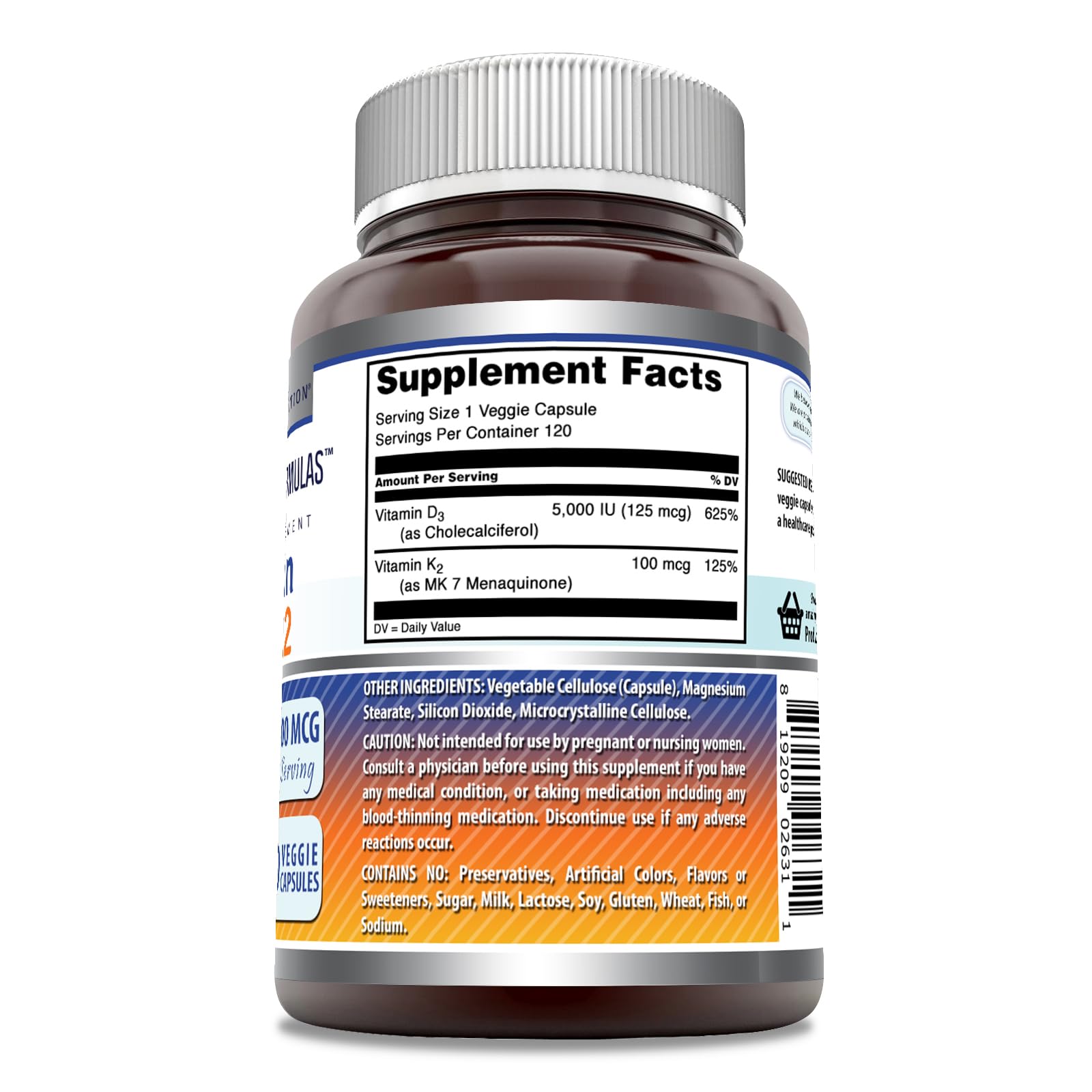 Amazing Nutrition d3-k2 capsule close-up showing veggie capsule