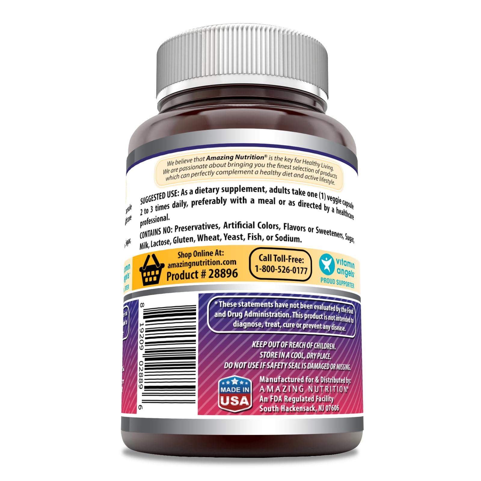 Amazing Nutrition Elderberry 10:1 concentrate depiction emphasizes strength in each capsule