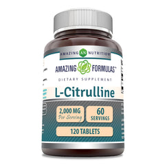 Amazing Nutrition L Citrulline 2000mg bottle highlighting potency for daily use.