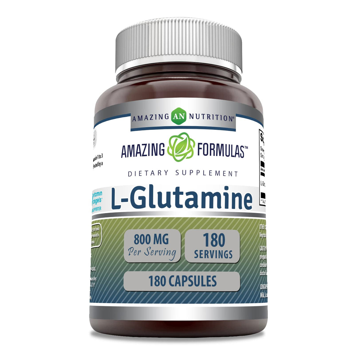 Amazing Nutrition L-Glutamine 800mg bottle supports post-workout recovery.