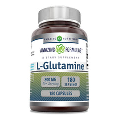 Amazing Nutrition L-Glutamine 800mg bottle supports post-workout recovery.