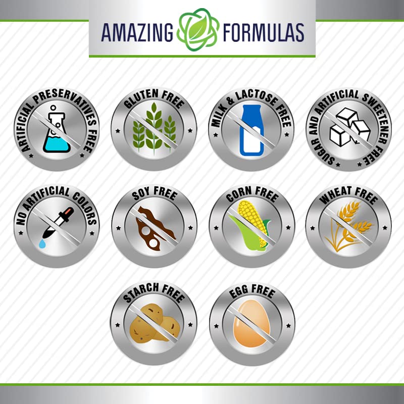 Amazing Nutrition L-Glutamine bottle with gluten-free badge signals dietary compatibility.