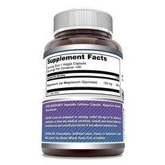 Amazing Nutrition magnesio glicinato 120 mg, cápsulas vegetales para soporte muscular suave.