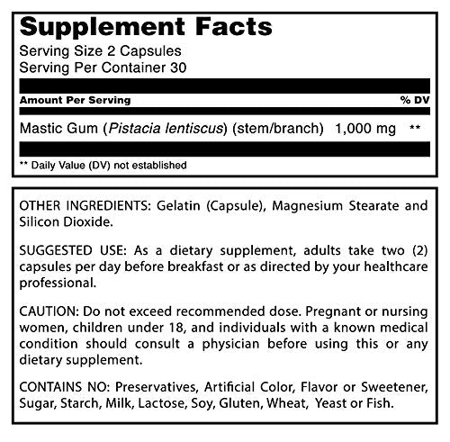 USA-made Amazing Nutrition Mastic Gum bottle with GMP manufacturing.