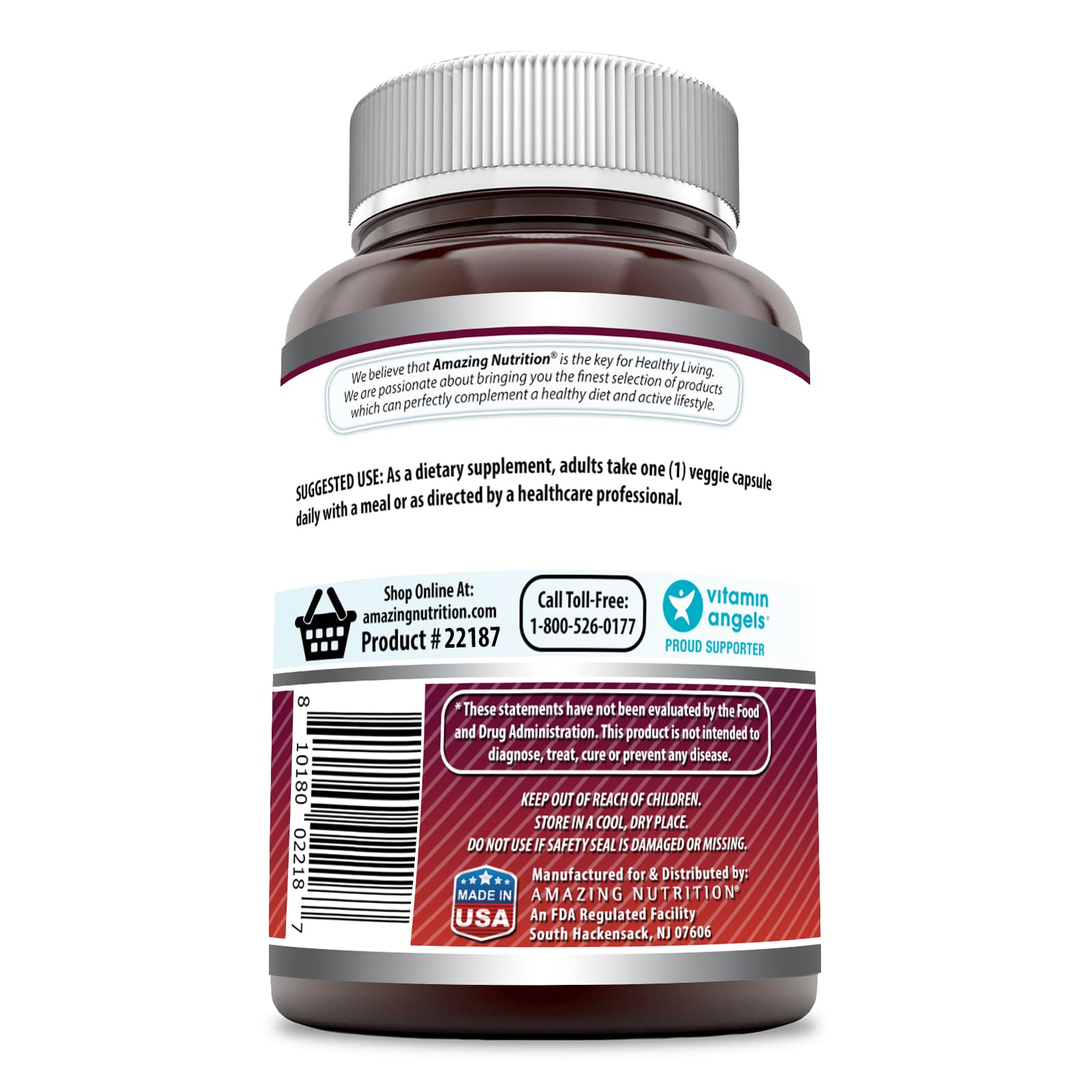 Amazing Nutrition quercetin 500mg veggie capsules pour for easy daily use.