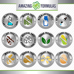 Amazing Nutrition Vitamin K2 MK7 bottle back info emphasizes gluten-free and non-GMO ingredients