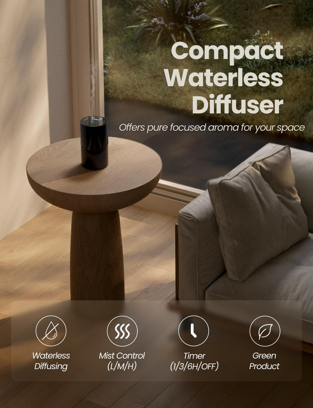 Cordless Amazing Flower diffuser with long-lasting battery life