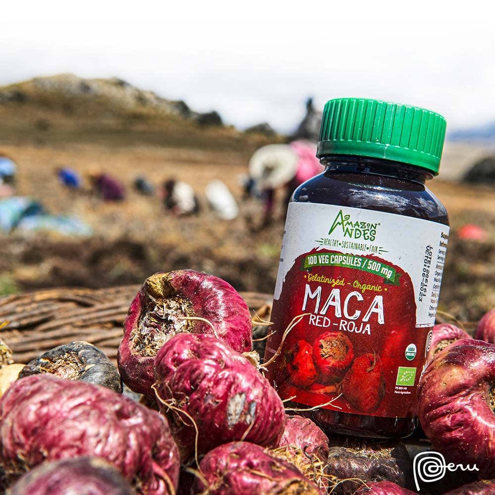 Amazon Andes Health bottle held in hand in bright light
