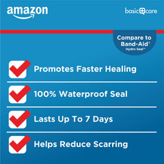 Amazon Basic Care drug-free pain relief supports comfortable wear throughout daily tasks.