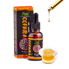 Amazon Andes Copaiba Oil in amber bottle with dropper for precise, mess-free application.