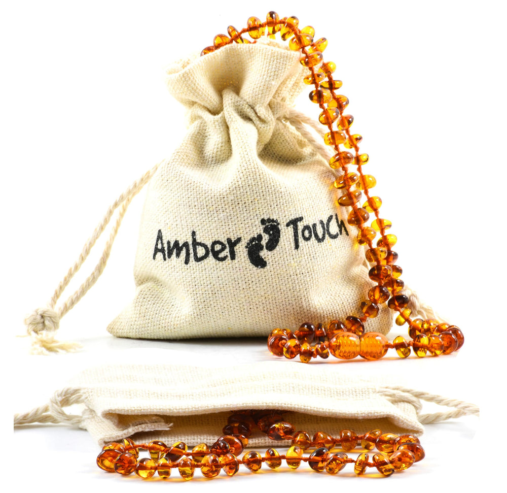 Amber Touch Baltic Amber Necklace unisex closeup highlighting natural polish and craftsmanship.