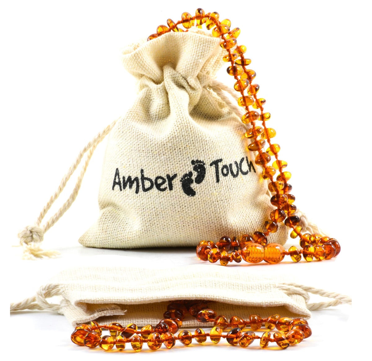 Amber Touch Baltic Amber Necklace unisex closeup highlighting natural polish and craftsmanship.