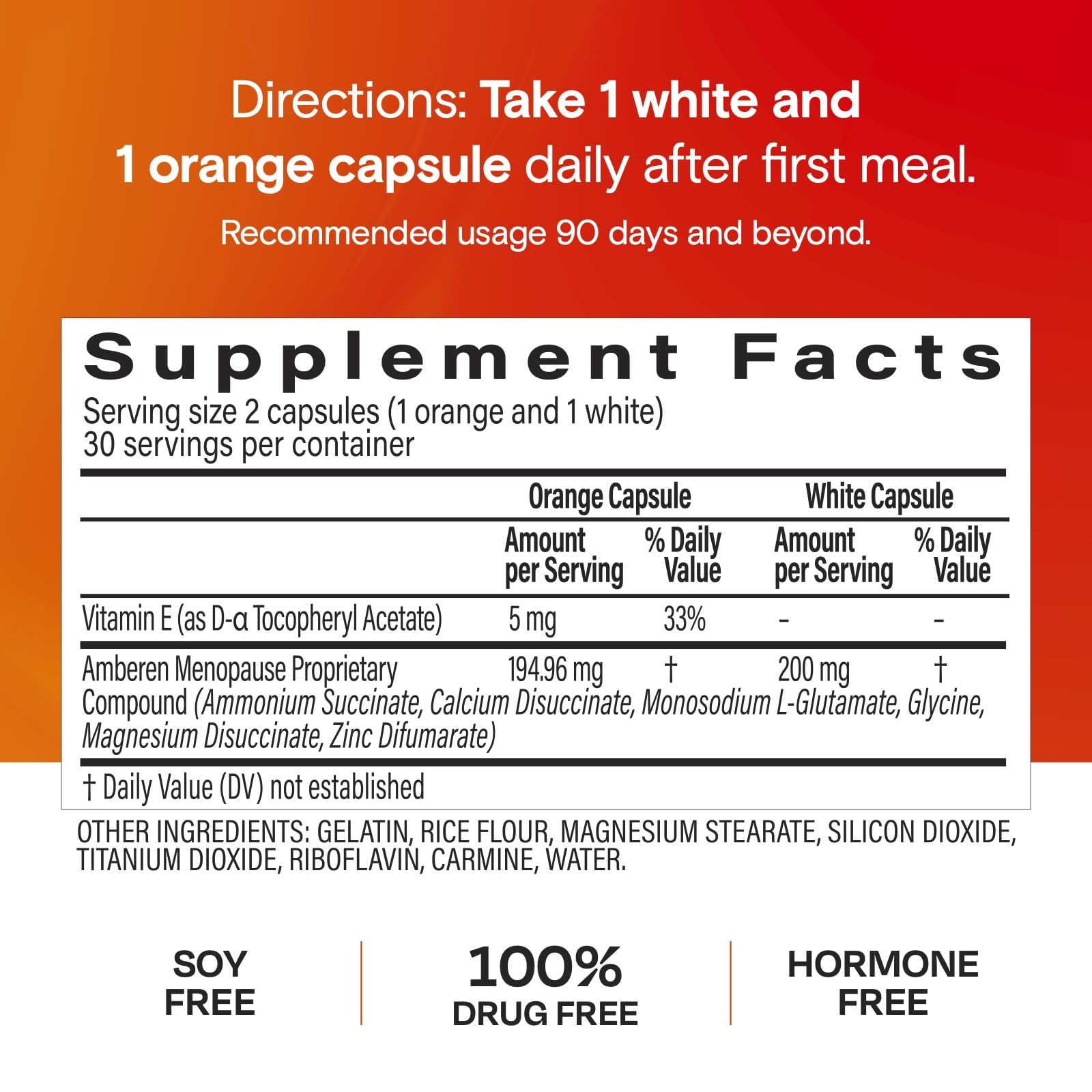 Amberen adaptogenic succinates indicate a unique formulation.