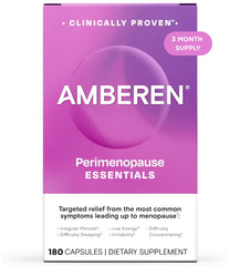 Amberen perimenopause bottle close-up highlighting balance support.