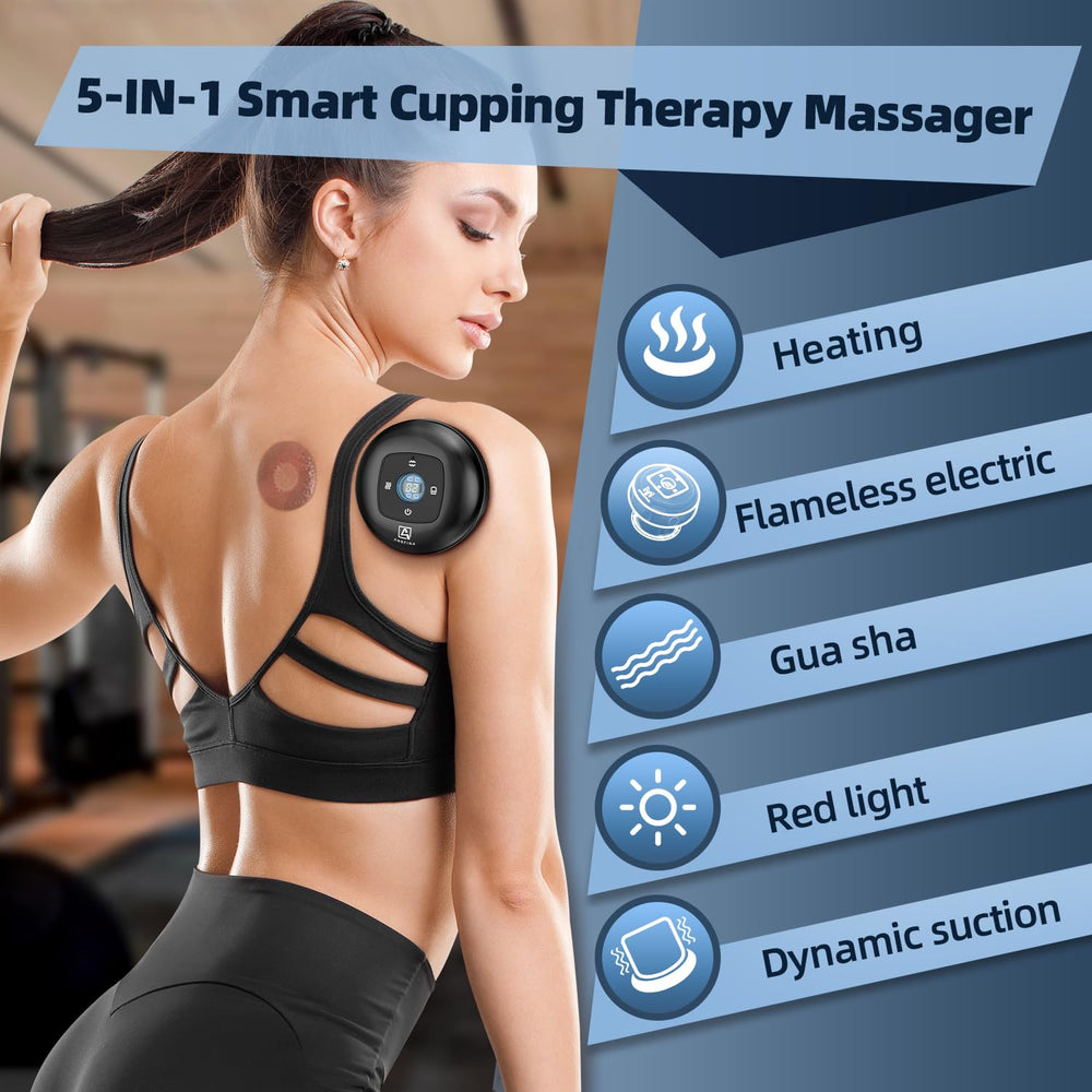 Ambfina cupping kit remote control for easy session adjustments.