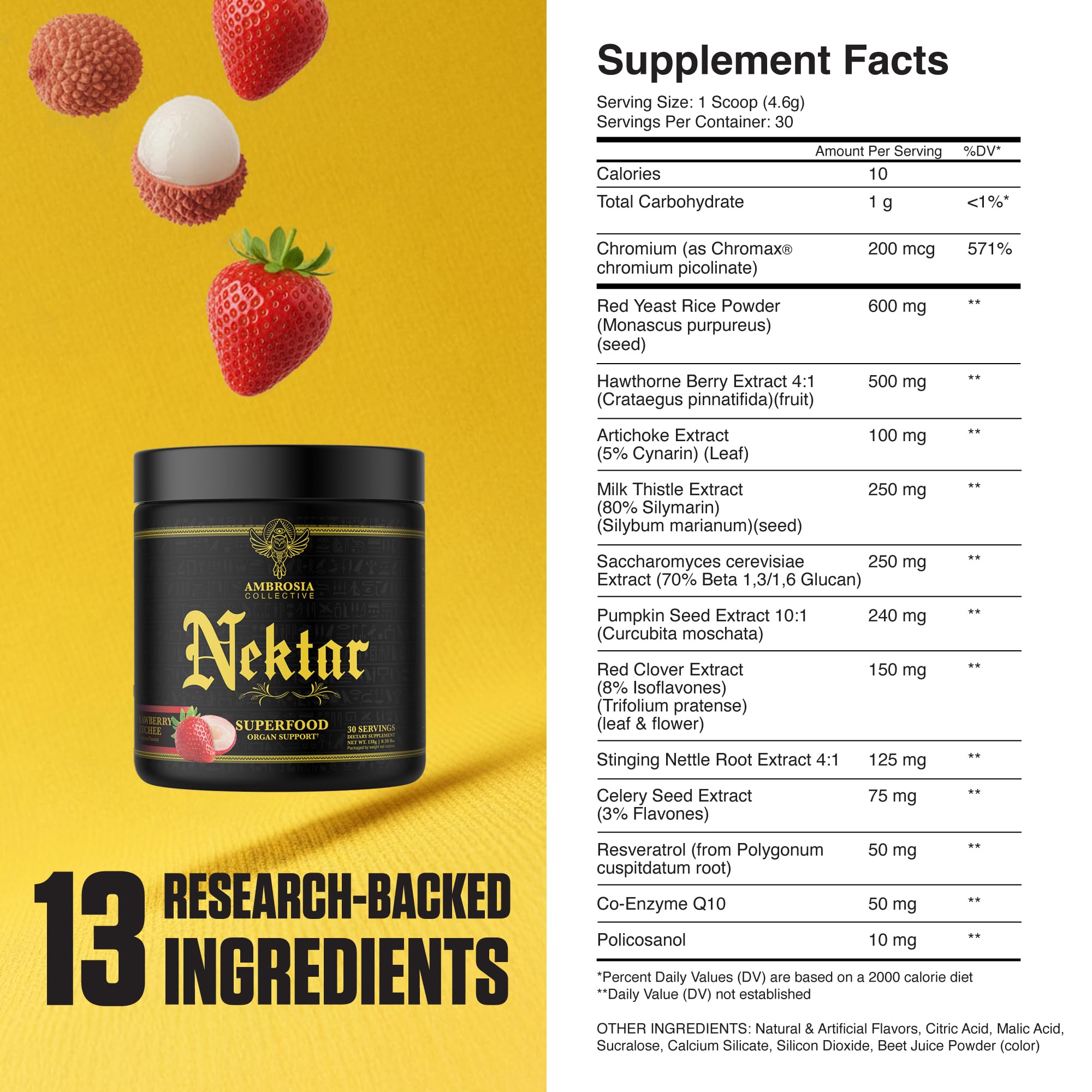 Ambrosia Nektar artichoke leaf ingredient supporting gentle liver balance.