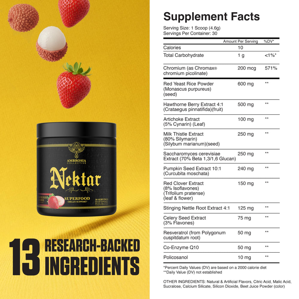 Ambrosia Nektar artichoke leaf ingredient supporting gentle liver balance.