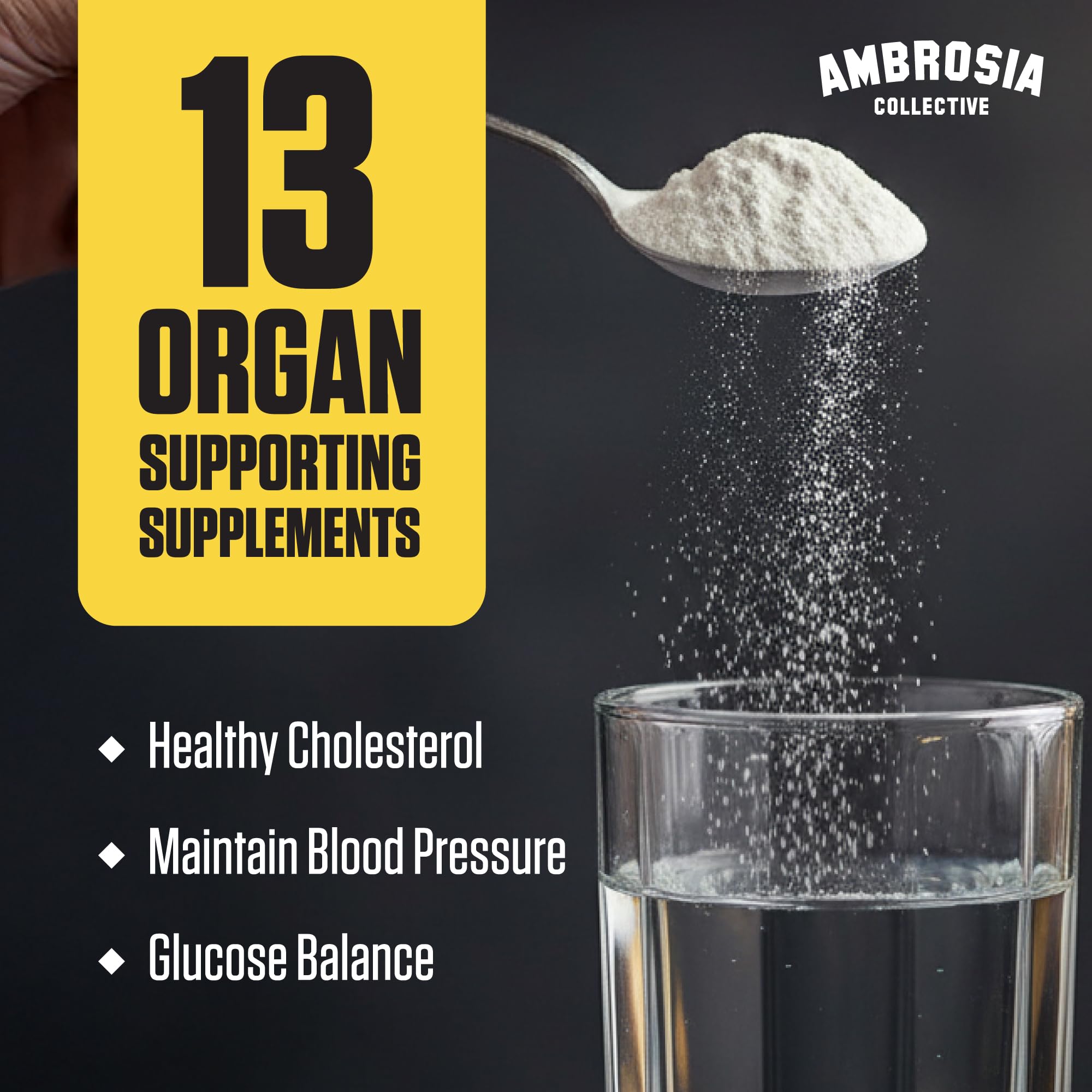 Ambrosia Nektar scoop included for easy one-scoop daily supplementation.