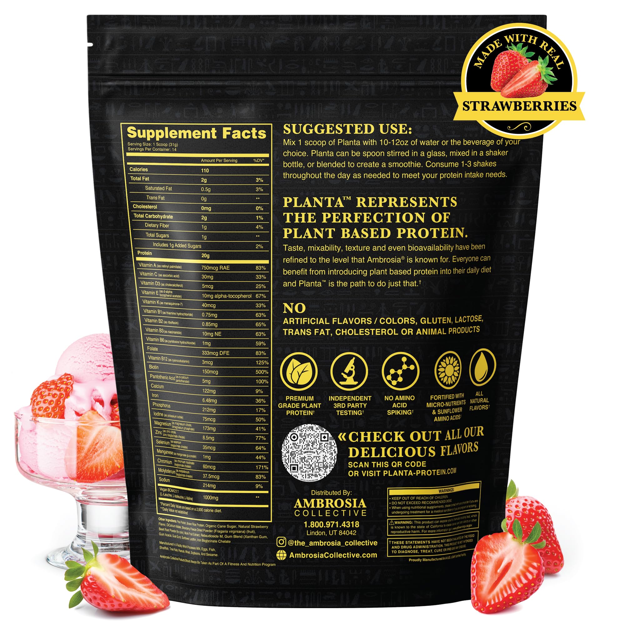 Ambrosia Planta brown rice and pea protein for a lactose-free option.