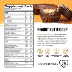 Ambrosia Planta protein powder being measured with a scoop for easy dosing