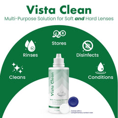 Vista Clean pour and rinse action shown for effortless application.