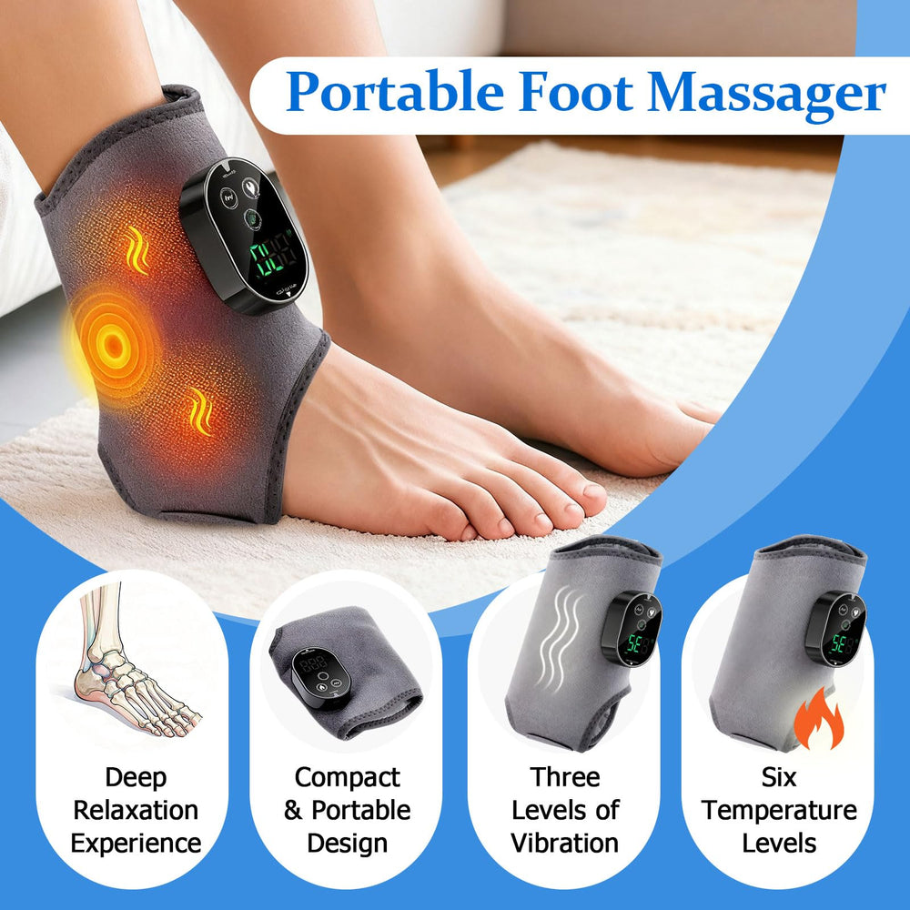 Ameilika 3-in-1 Foot Massager adjustable ankle strap for secure fit during use