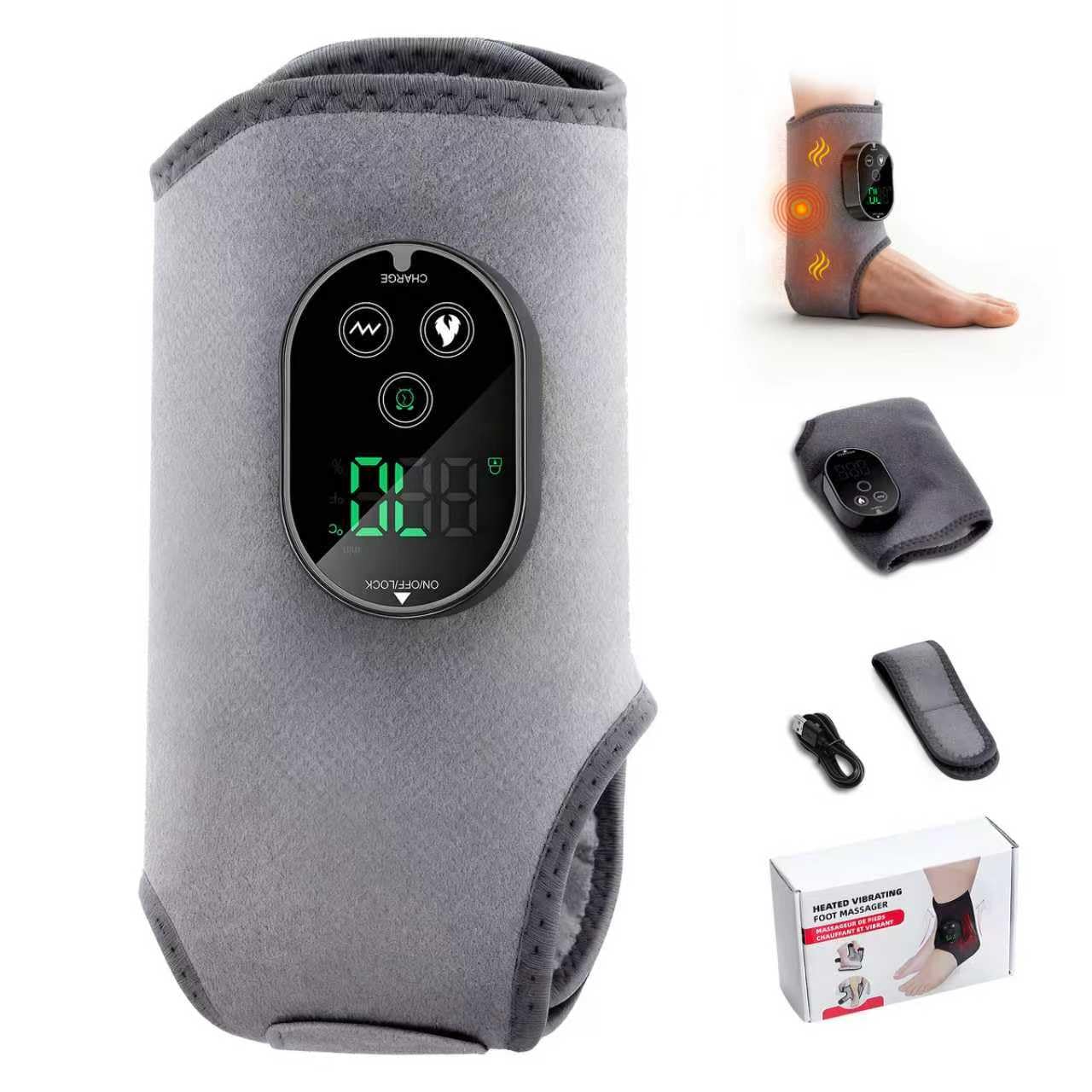 Ameilika 3-in-1 Foot Massager front view with extended strap for comfortable wear