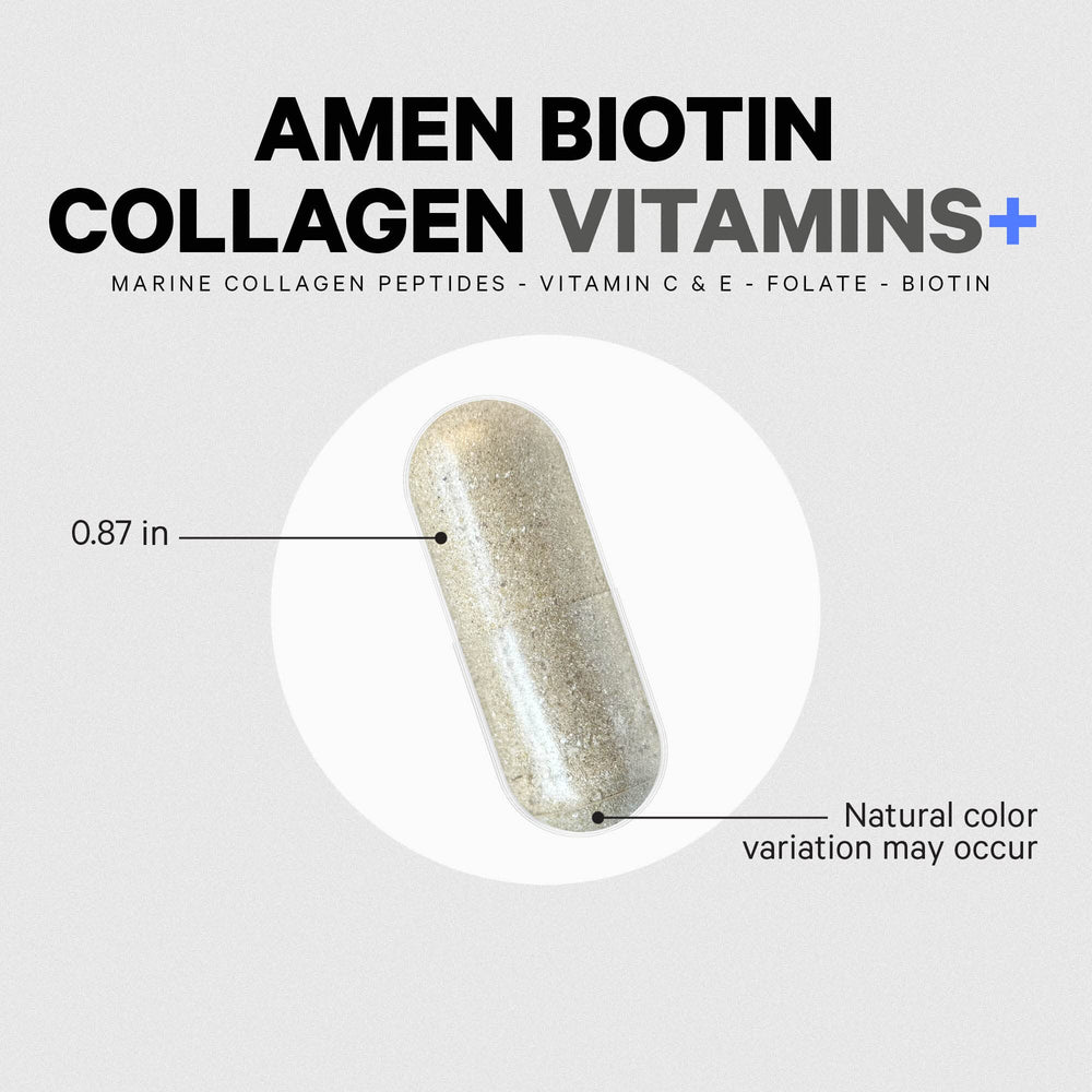 Amen Biotin Collagen Vitamins+ three-month supply concept for ongoing use