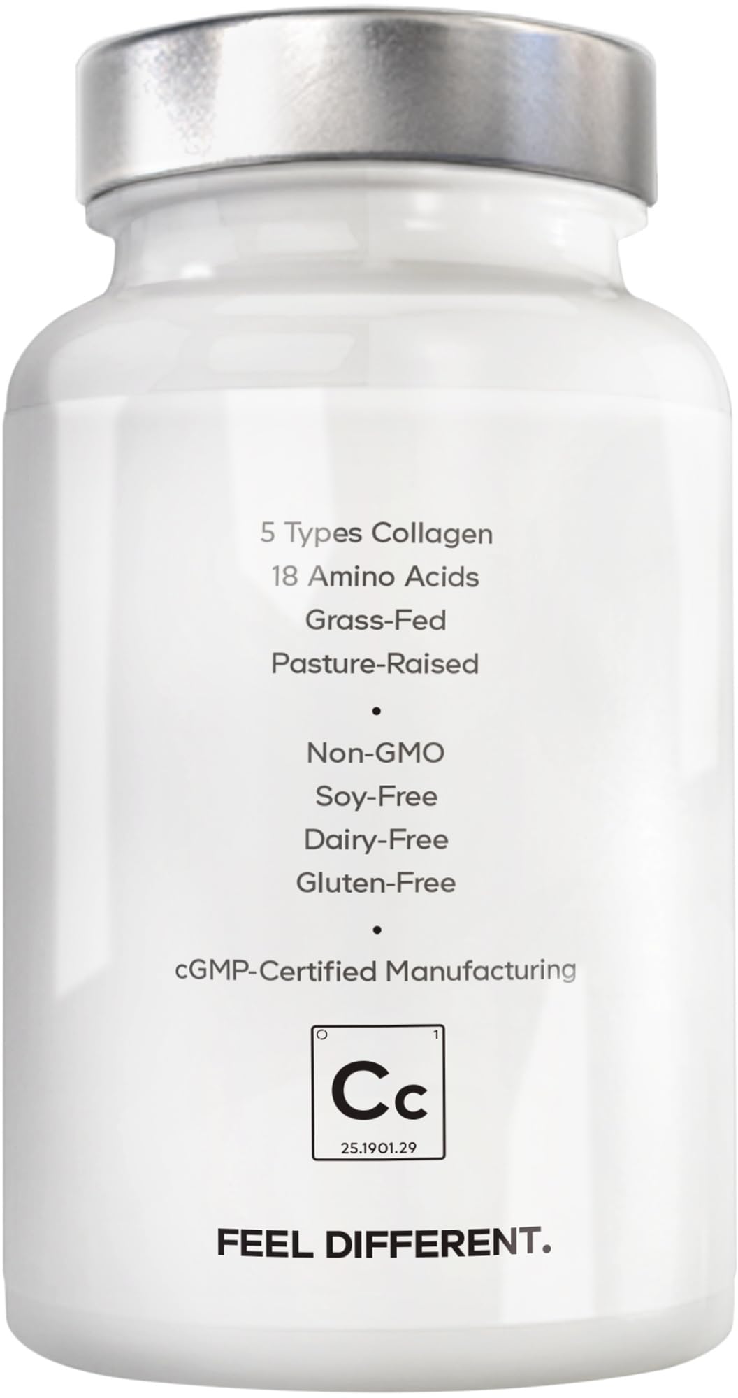 Amen bottle with a glass, suggesting a simple daily supplementation routine.