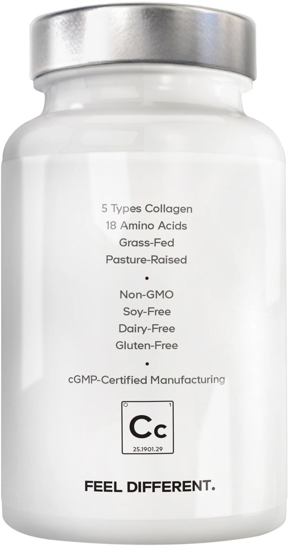 Amen bottle with a glass, suggesting a simple daily supplementation routine.