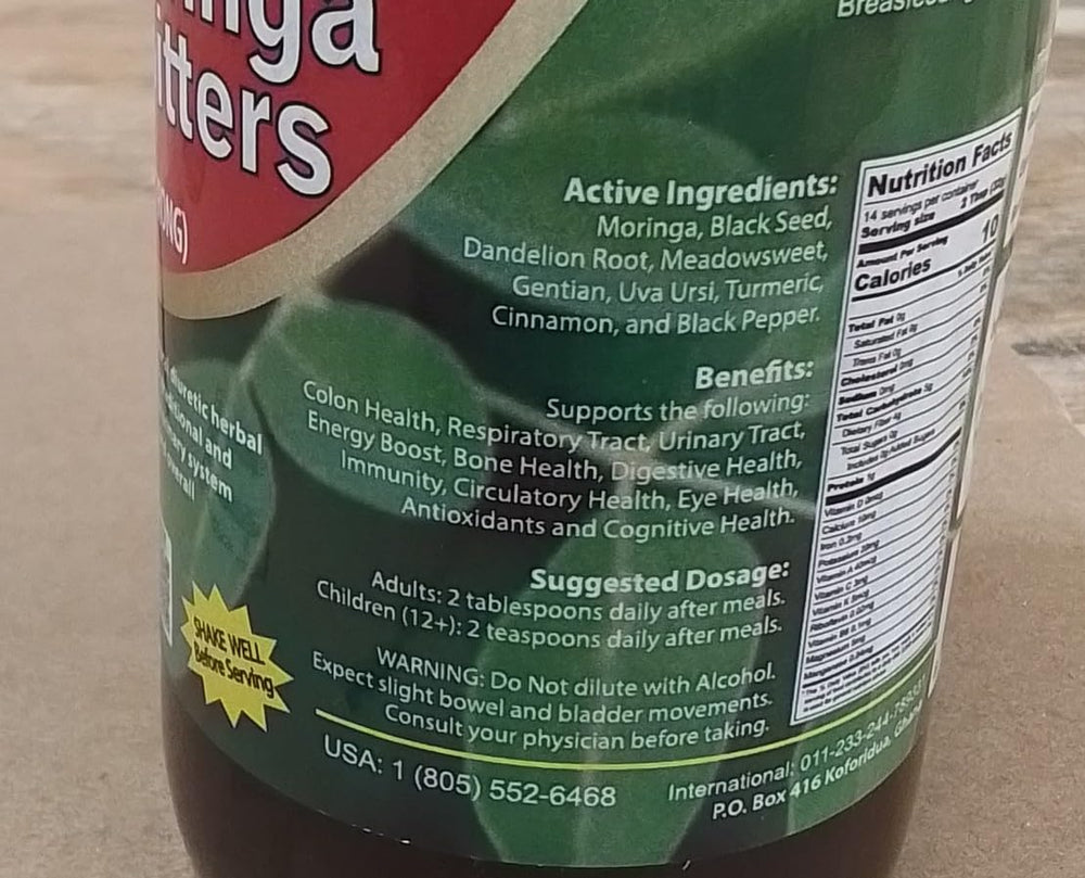 Amenazel Moringa Bitters family-use scene suggests sharing a trusted routine.