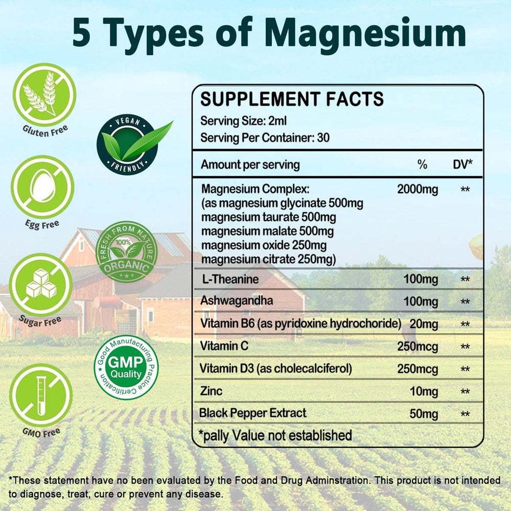 AMENQ hHEALTH magnesio líquido con sabor a piña nectarina para consumo agradable
