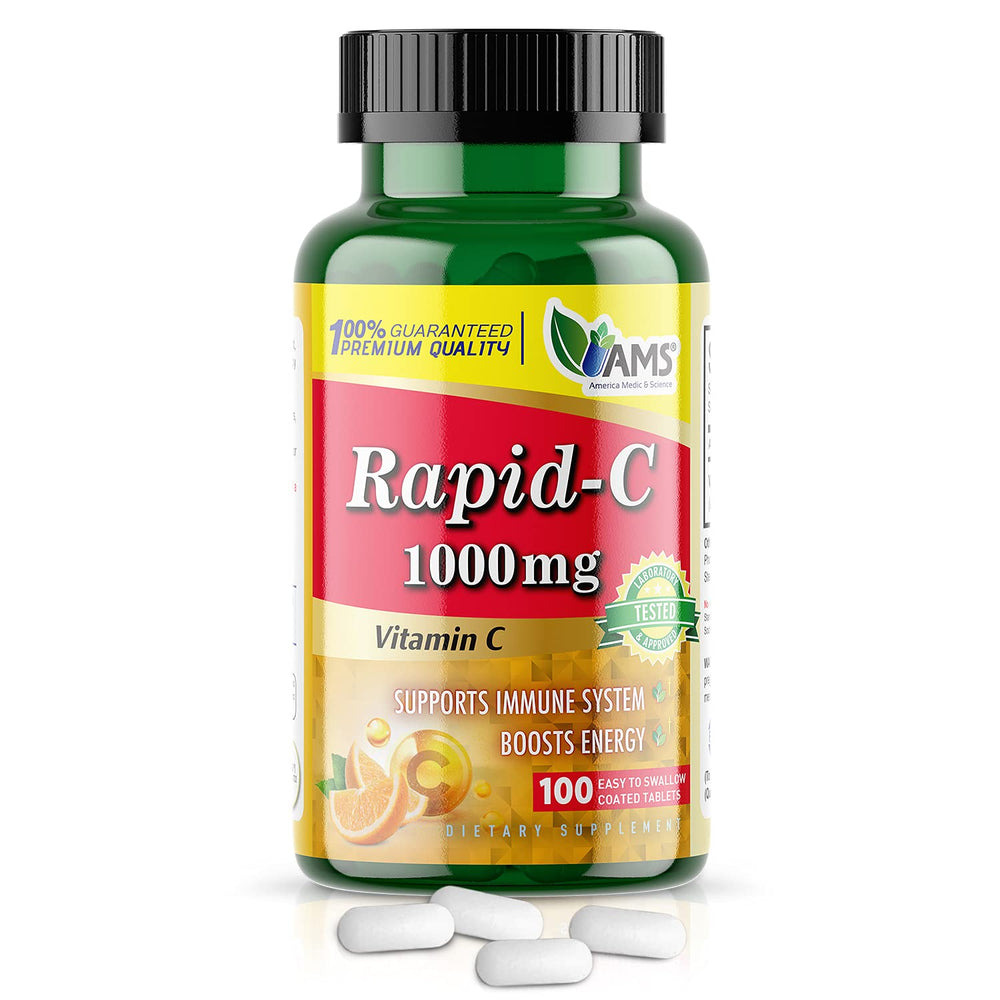 America Medic & Science Rapid-C bottle front showing daily immune support.