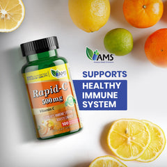 America Medic & Science Rapid-C 500mg tablets in daily-use pack for convenience.