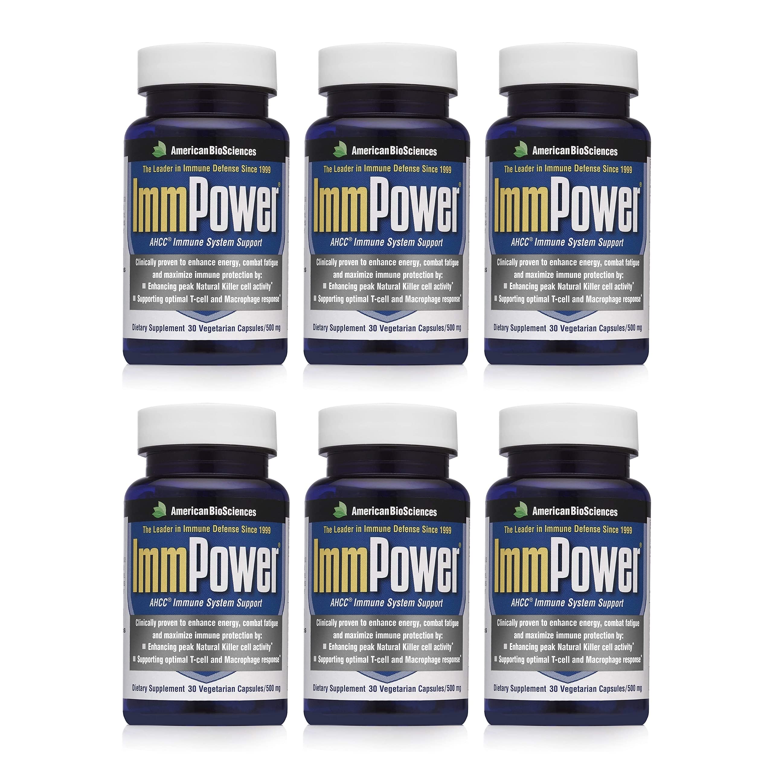 American BioSciences ImmPower AHCC supplement bottle for daily immune support.