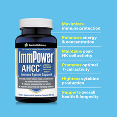 Bottled ImmPower back label and manufacturing quality information.