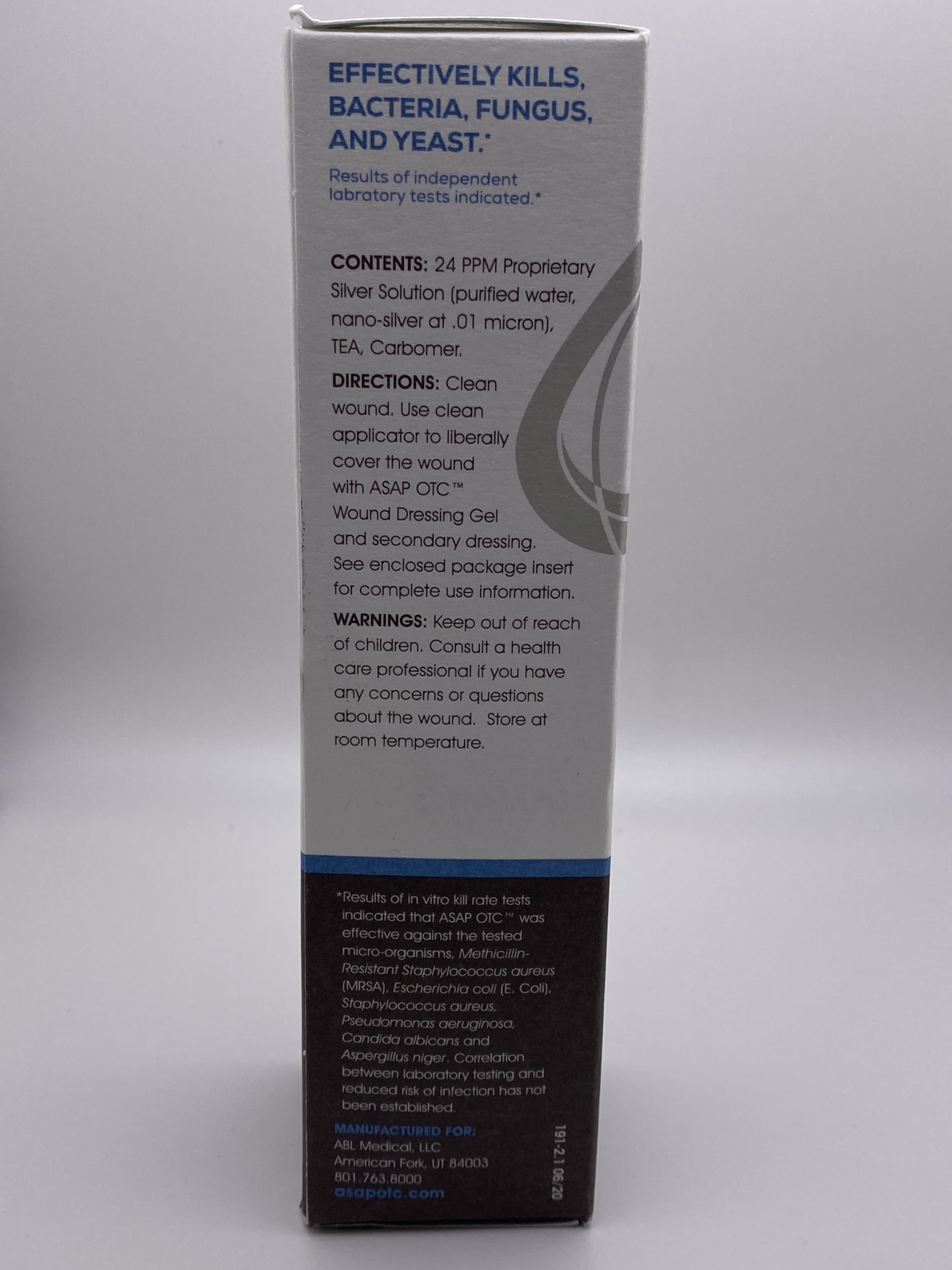 First aid kit ready: ASAP OTC wound gel.