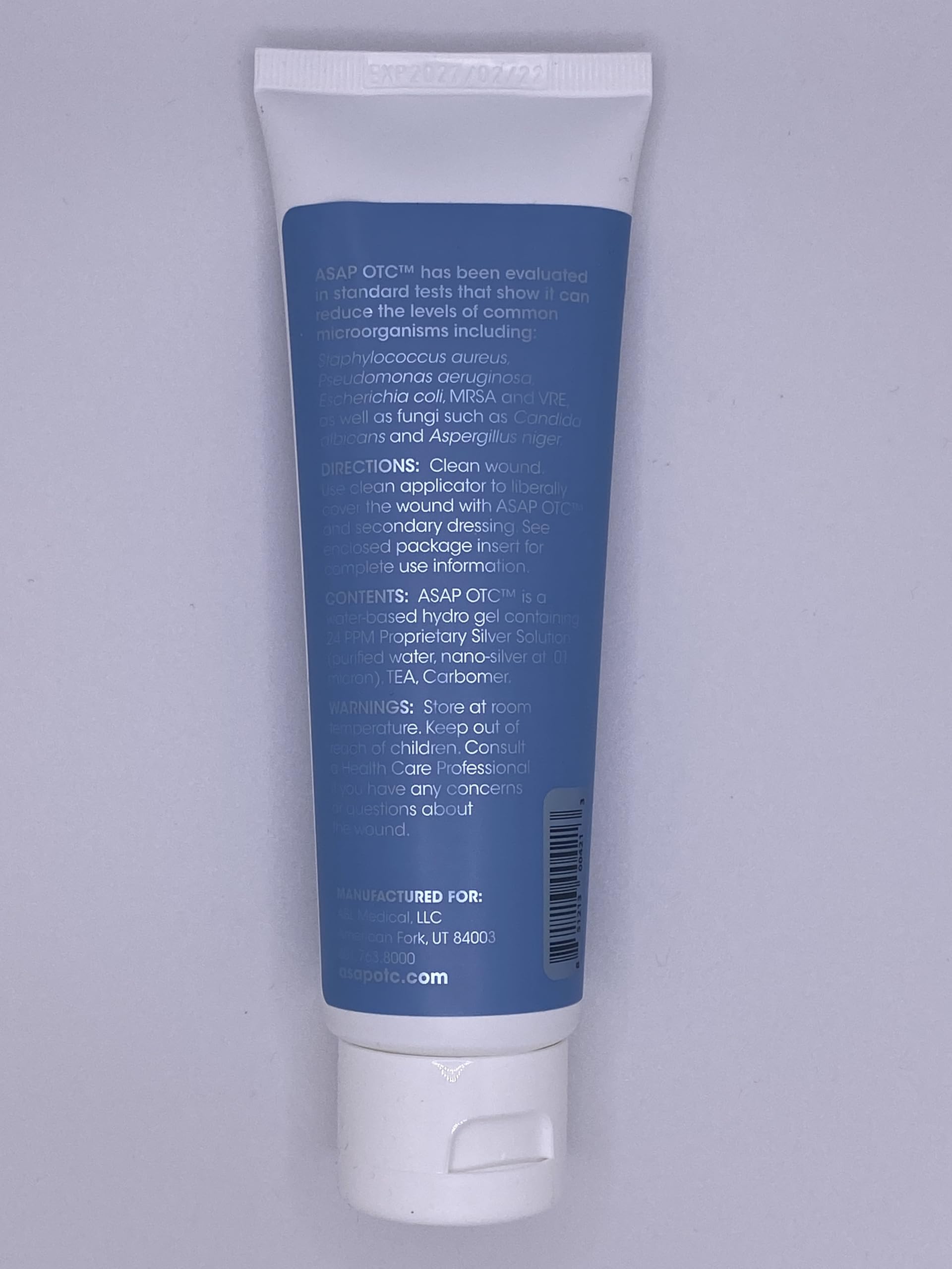 Smooth application texture of ASAP OTC wound gel.