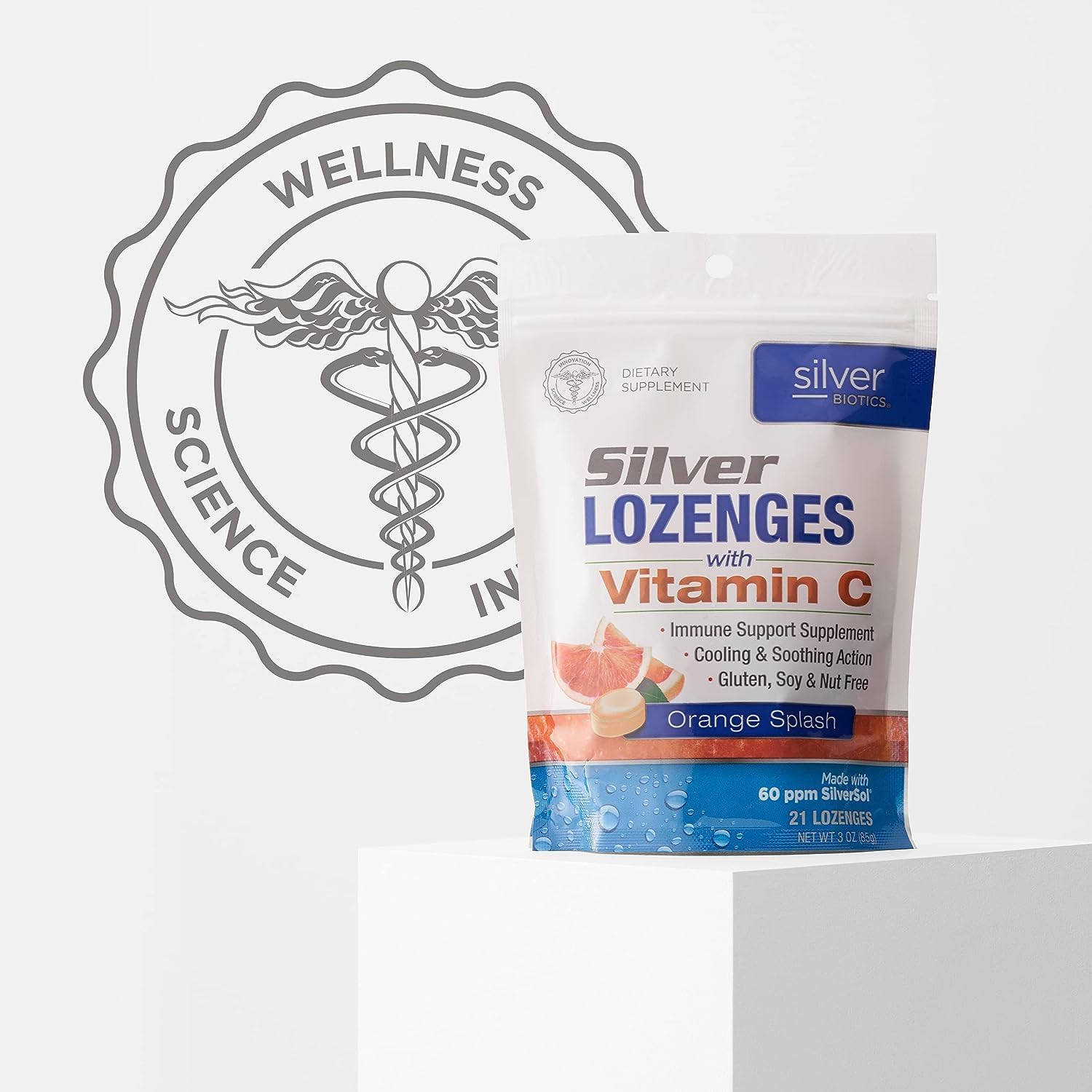 American Biotech Labs logo on lozenge box.