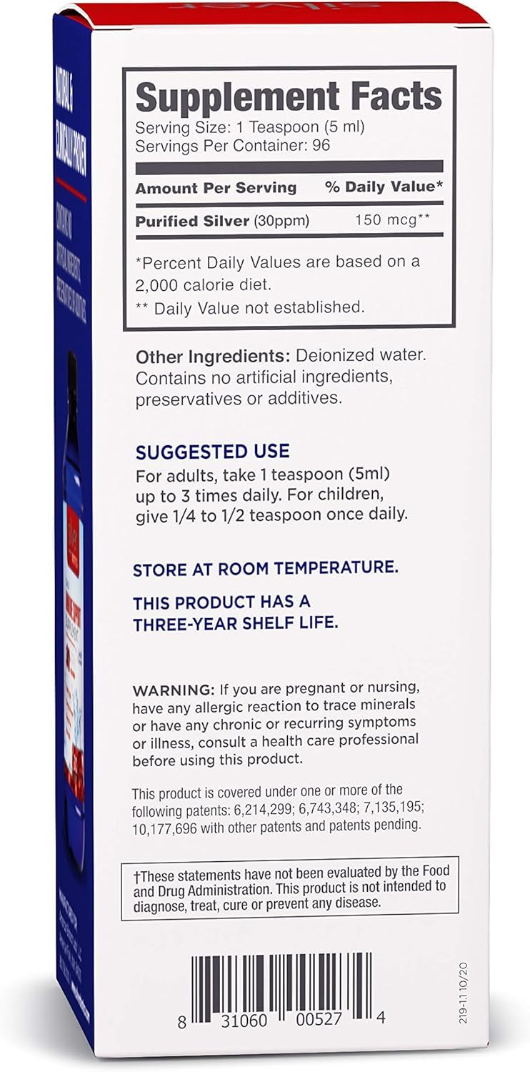 American Biotech Labs Silver Biotics 30 PPM bottle close-up shows clear liquid.