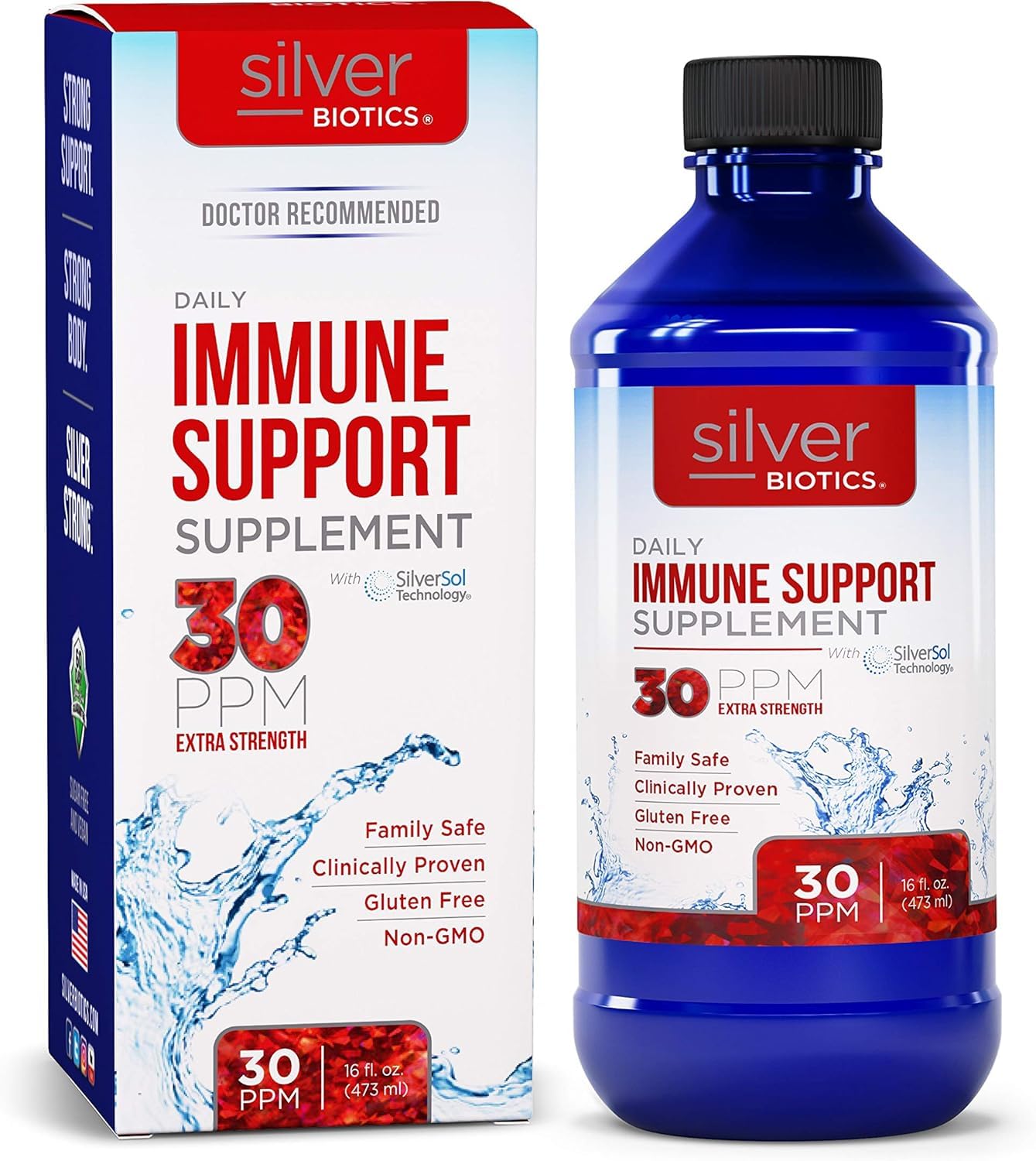 American Biotech Labs Silver Biotics 30 PPM bottle for daily immune support.