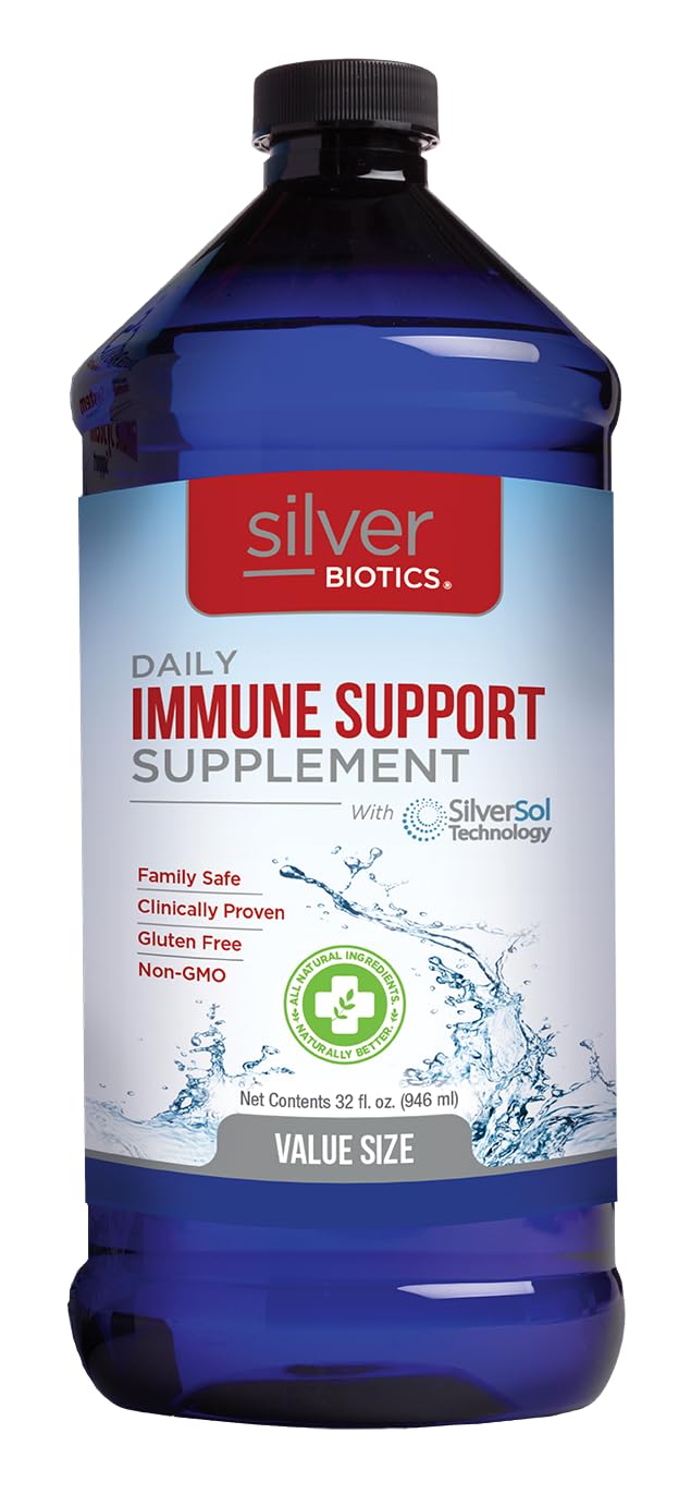 American Biotech Labs Silver Biotics 32oz bottle for daily immune support.