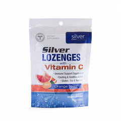 American Biotech Labs Silver Biotics lozenges orange vitamin C pack, convenient for daily use.