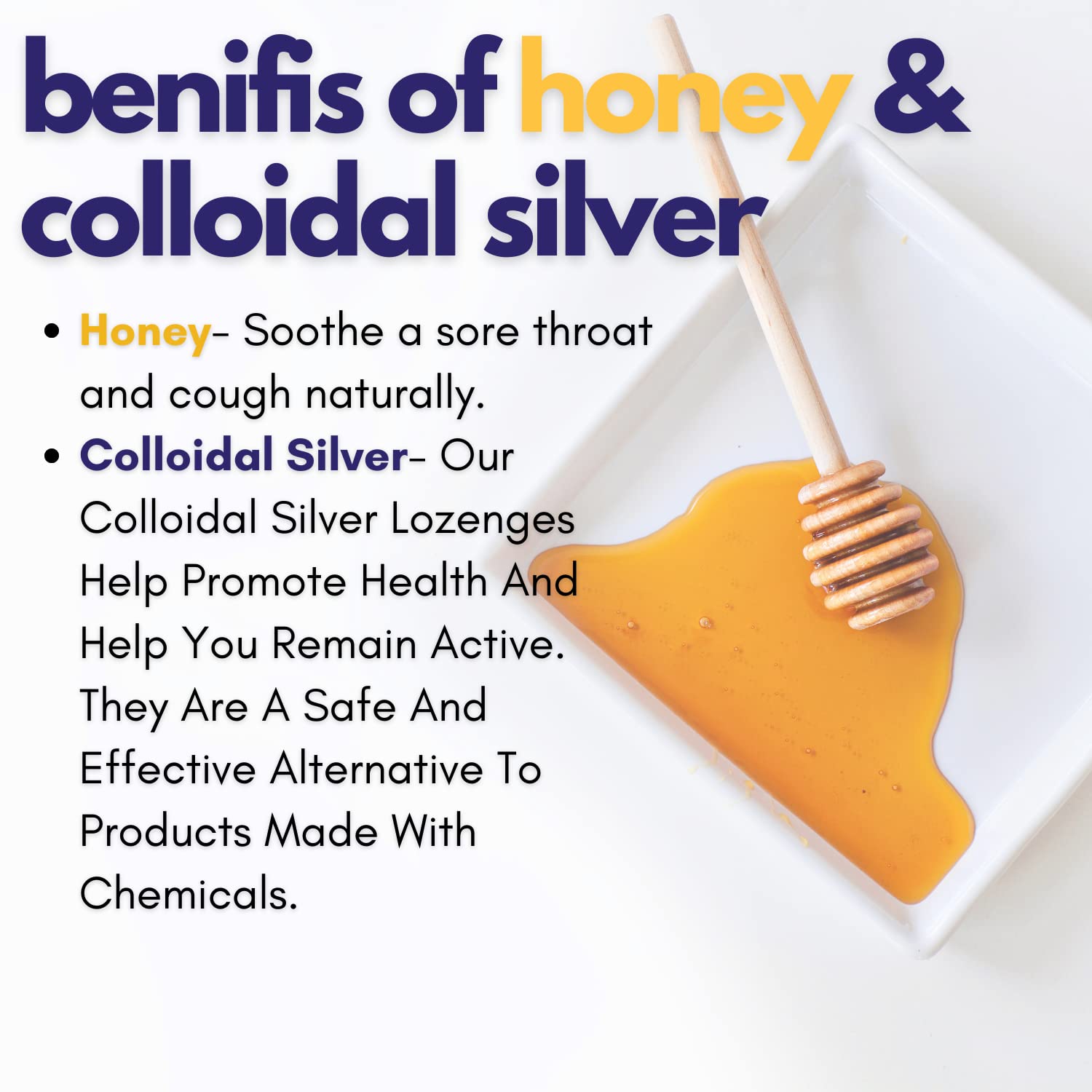 American Biotech Labs lozenge with Manuka honey on dark background for flavor.