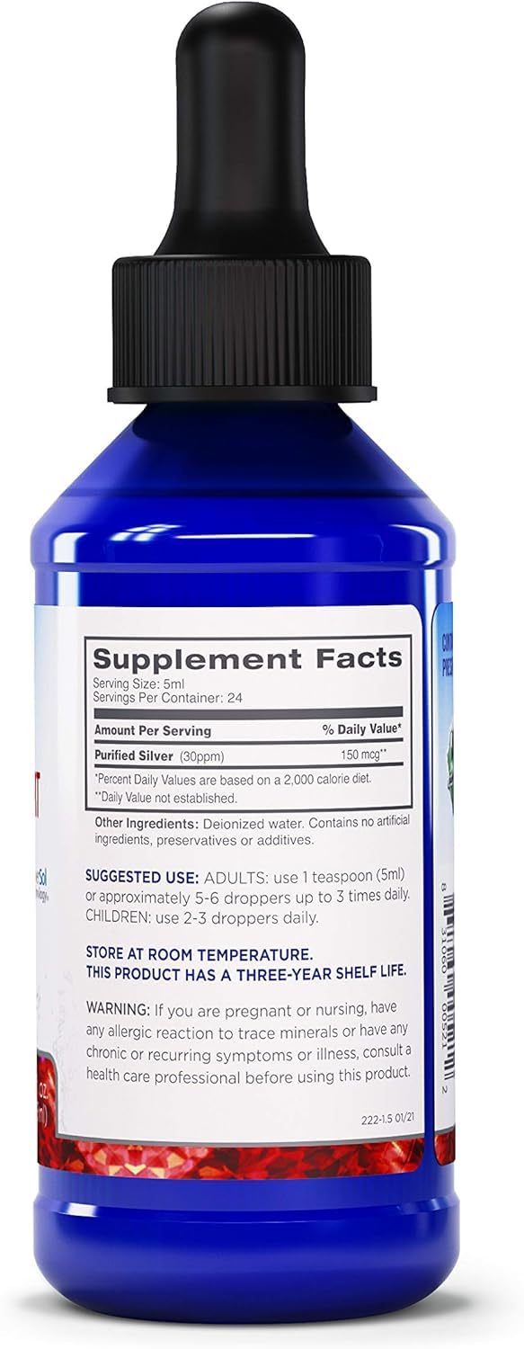 American Biotech Labs Silver Biotics on shelf with vegan and gluten-free notes